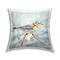 Stupell Industries Little Bird Stepping Blue Blocked Background Throw Pillow, 18" x 18"